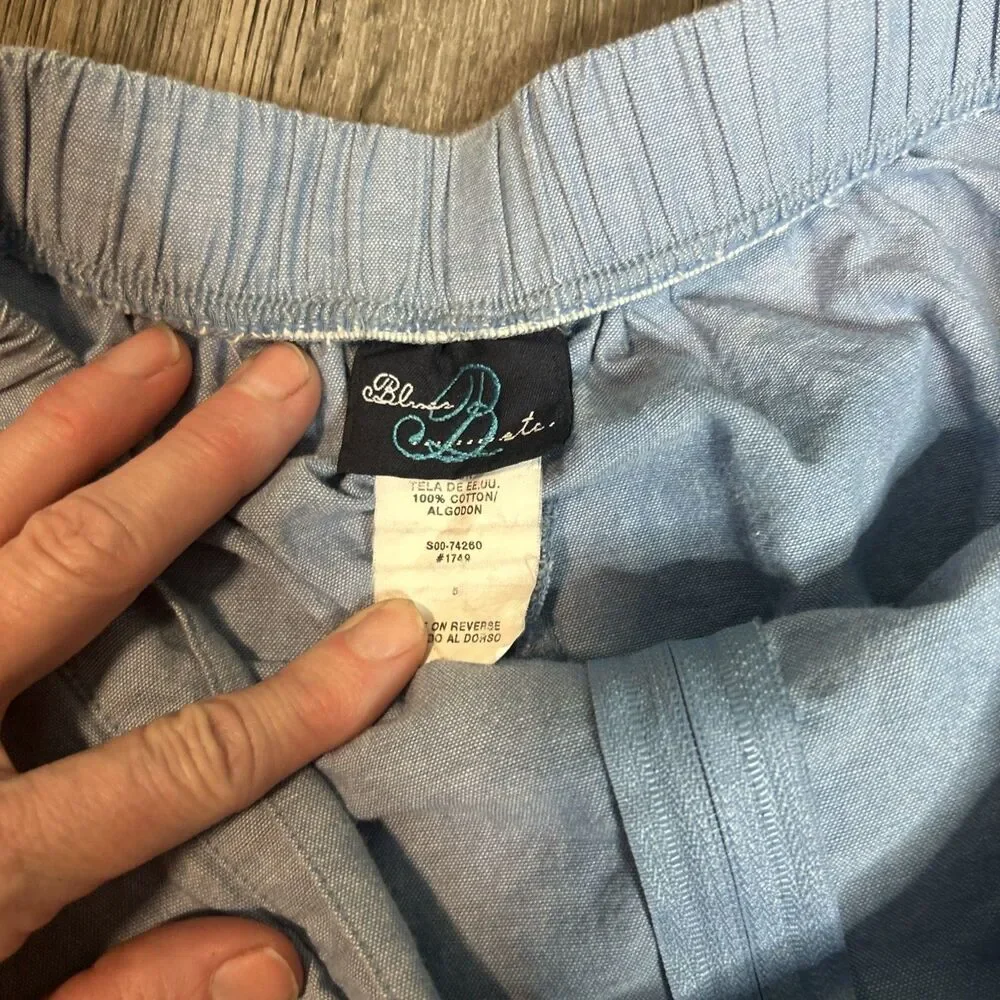 Blues Etc Vintage Cotton Wrap Skirt 9 Blue Butter Mom Country Coastal